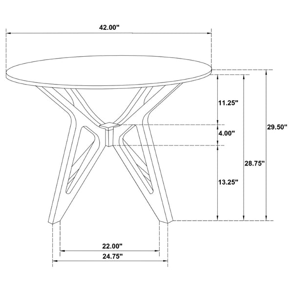 English Elm Barlow Round Rubberwood Dining Table Seats Four with Sculptural Geometric Base B062P514384