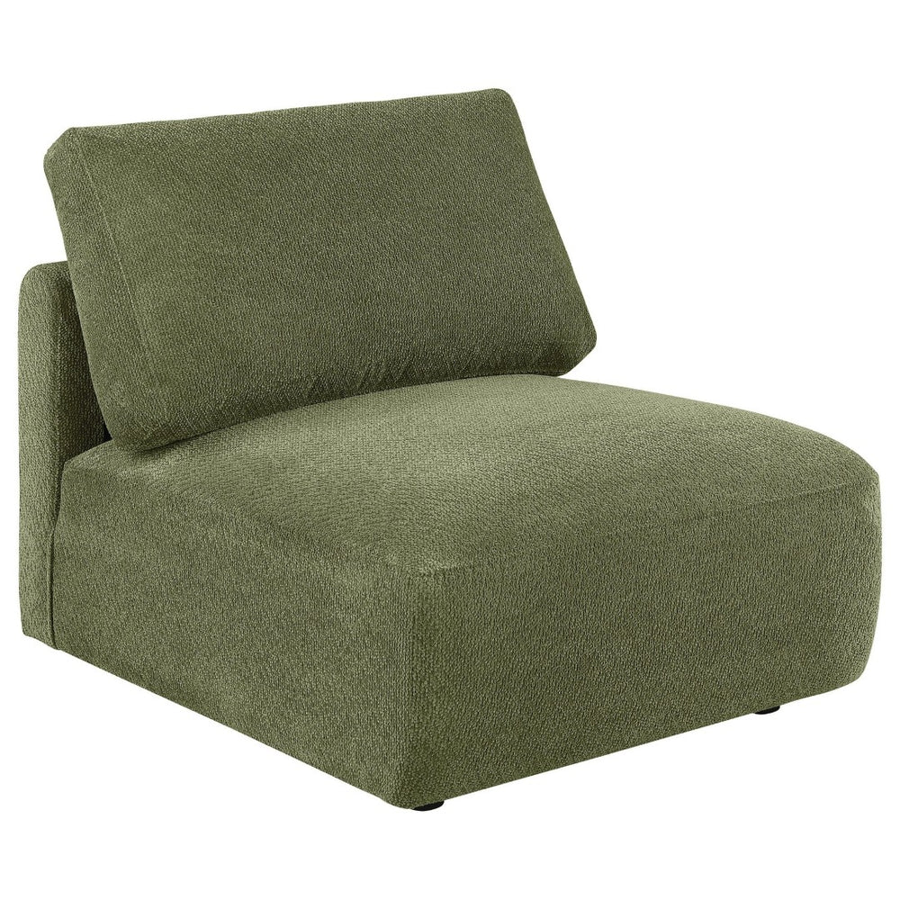 English Elm Logan Modular Armless Chair Deep Green Chenille Low Profile Contemporary Seating B062P514386