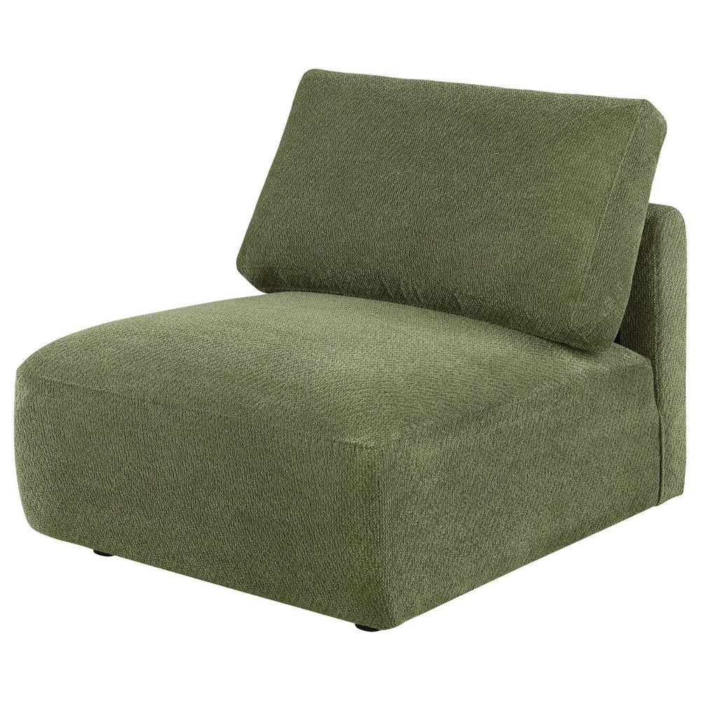 English Elm Logan Modular Armless Chair Deep Green Chenille Low Profile Contemporary Seating B062P514386
