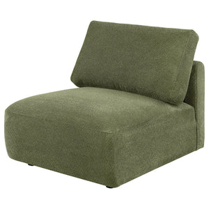 English Elm Logan Modular Armless Chair Deep Green Chenille Low Profile Contemporary Seating B062P514386