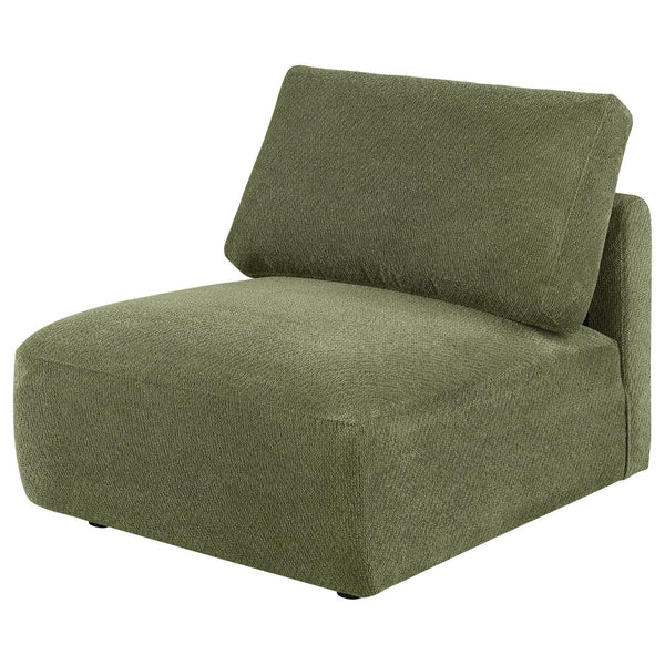 English Elm Logan Modular Armless Chair Deep Green Chenille Low Profile Contemporary Seating B062P514386