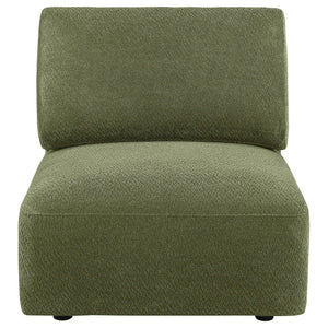 English Elm Logan Modular Armless Chair Deep Green Chenille Low Profile Contemporary Seating B062P514386