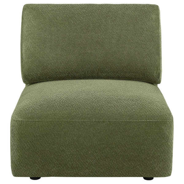 English Elm Logan Modular Armless Chair Deep Green Chenille Low Profile Contemporary Seating B062P514386