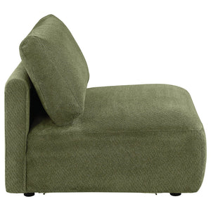 English Elm Logan Modular Armless Chair Deep Green Chenille Low Profile Contemporary Seating B062P514386