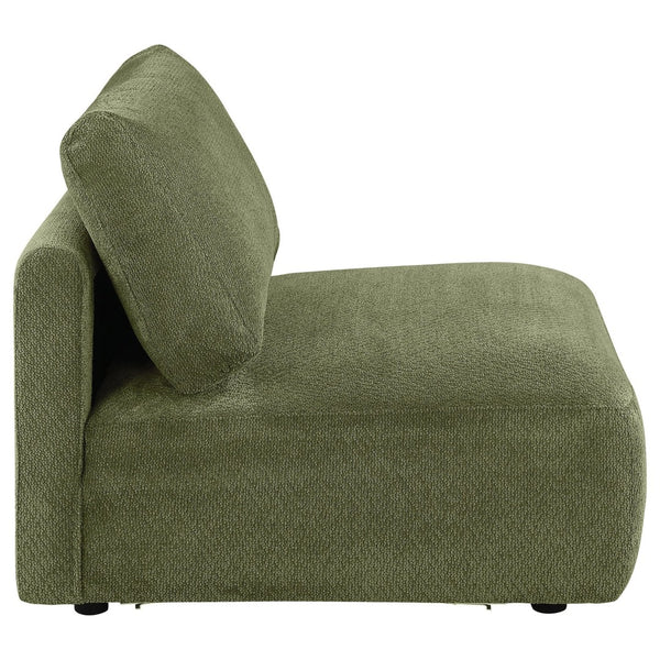 English Elm Logan Modular Armless Chair Deep Green Chenille Low Profile Contemporary Seating B062P514386
