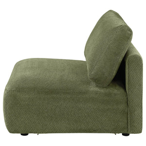 English Elm Logan Modular Armless Chair Deep Green Chenille Low Profile Contemporary Seating B062P514386