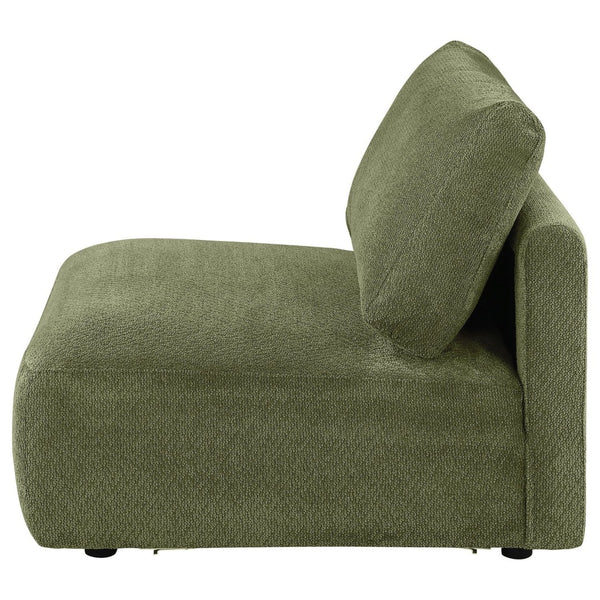 English Elm Logan Modular Armless Chair Deep Green Chenille Low Profile Contemporary Seating B062P514386