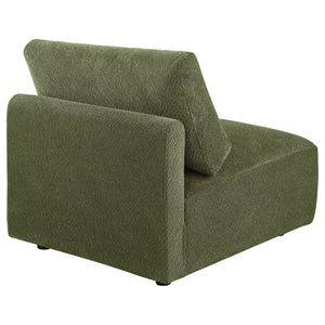 English Elm Logan Modular Armless Chair Deep Green Chenille Low Profile Contemporary Seating B062P514386