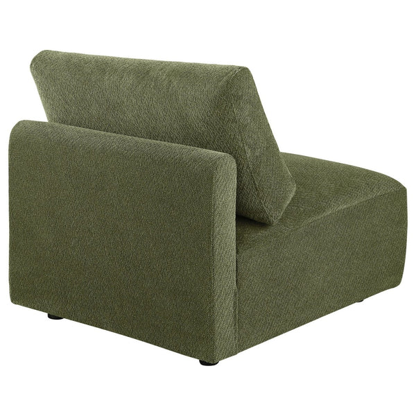 English Elm Logan Modular Armless Chair Deep Green Chenille Low Profile Contemporary Seating B062P514386