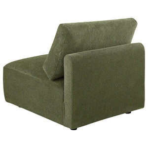 English Elm Logan Modular Armless Chair Deep Green Chenille Low Profile Contemporary Seating B062P514386
