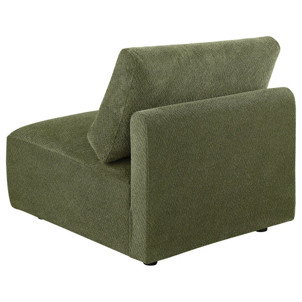 English Elm Logan Modular Armless Chair Deep Green Chenille Low Profile Contemporary Seating B062P514386