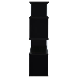 English Elm Elias Zigzag Four Tier Bookcase with Tempered Glass Panels for Modern Living B062P514422