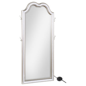 English Elm Colwood Led Full Length Floor Mirror with Arched Crown and Silver Oak Beveled Frame B062P514428