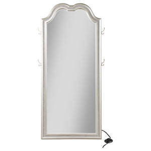 English Elm Colwood Led Full Length Floor Mirror with Arched Crown and Silver Oak Beveled Frame B062P514428