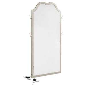English Elm Colwood Led Full Length Floor Mirror with Arched Crown and Silver Oak Beveled Frame B062P514428