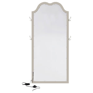 English Elm Colwood Led Full Length Floor Mirror with Arched Crown and Silver Oak Beveled Frame B062P514428