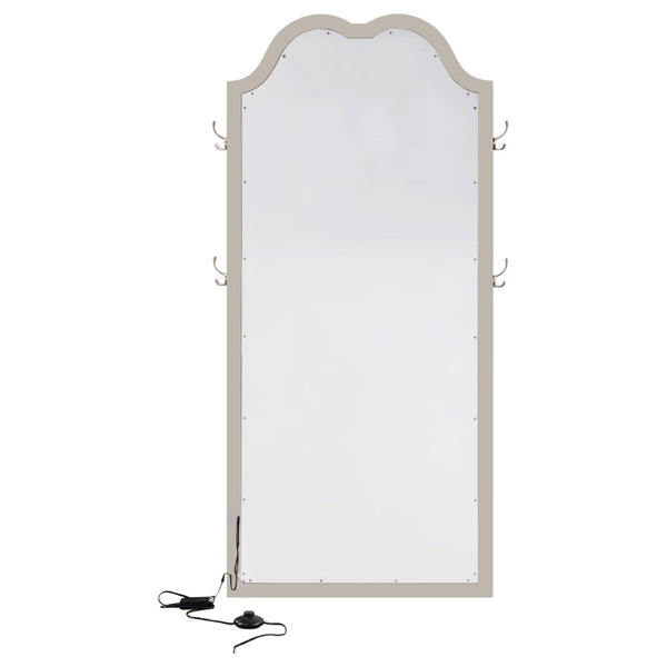 English Elm Colwood Led Full Length Floor Mirror with Arched Crown and Silver Oak Beveled Frame B062P514428