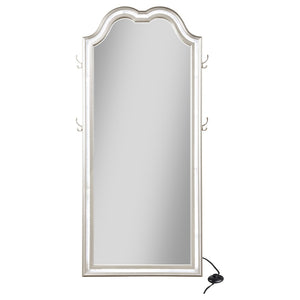 English Elm Colwood Led Full Length Floor Mirror with Arched Crown and Silver Oak Beveled Frame B062P514428