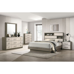 English Elm Edmondson Nine Drawer Dresser Two Tone Wood Grain Finish with Antique Nickel Hardware B062P514455