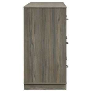 English Elm Edmondson Nine Drawer Dresser Two Tone Wood Grain Finish with Antique Nickel Hardware B062P514455