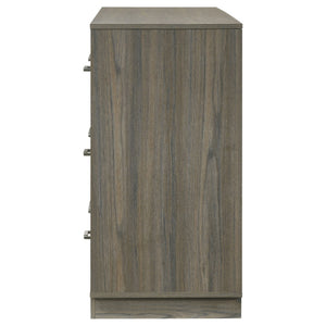 English Elm Edmondson Nine Drawer Dresser Two Tone Wood Grain Finish with Antique Nickel Hardware B062P514455