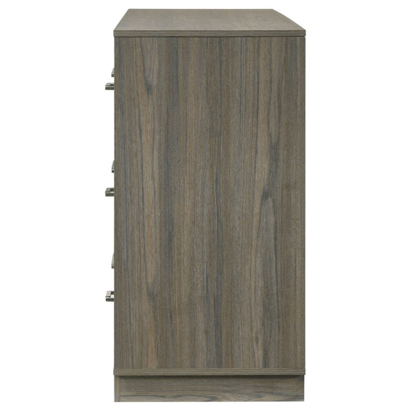 English Elm Edmondson Nine Drawer Dresser Two Tone Wood Grain Finish with Antique Nickel Hardware B062P514455