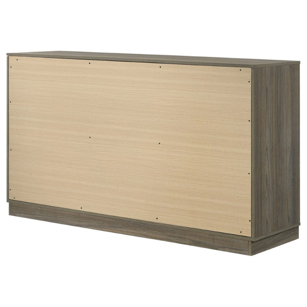 English Elm Edmondson Nine Drawer Dresser Two Tone Wood Grain Finish with Antique Nickel Hardware B062P514455