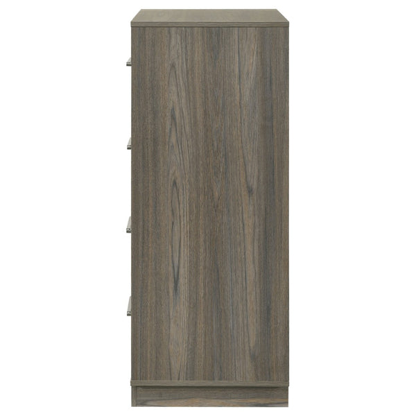 English Elm Edmondson Four Drawer Chest Two Tone Oak Finish Floating Base Bedroom Storage B062P514456