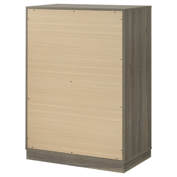 English Elm Edmondson Four Drawer Chest Two Tone Oak Finish Floating Base Bedroom Storage B062P514456