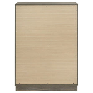 English Elm Edmondson Four Drawer Chest Two Tone Oak Finish Floating Base Bedroom Storage B062P514456