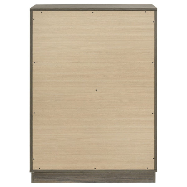 English Elm Edmondson Four Drawer Chest Two Tone Oak Finish Floating Base Bedroom Storage B062P514456