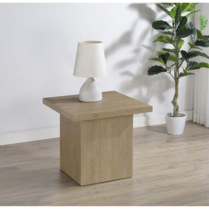 English Elm Eldridge Plinth Base Square End Table Rustic Farmhouse Living Room Solid Accent Latte B062P514462