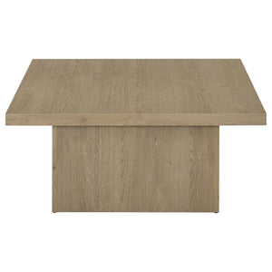 English Elm Eldridge Square Coffee Table Bold Pedestal Base Matte Finish for Modern Living Rooms Latte B062P514463