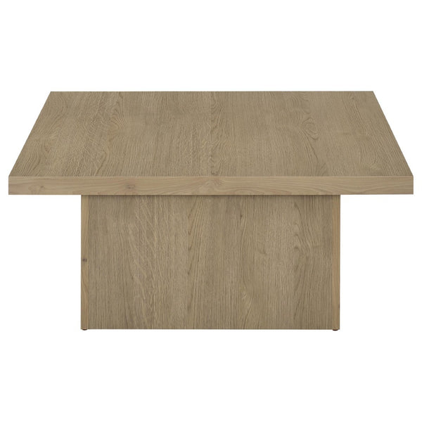 English Elm Eldridge Square Coffee Table Bold Pedestal Base Matte Finish for Modern Living Rooms Latte B062P514463