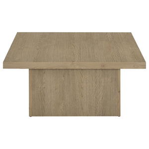 English Elm Eldridge Square Coffee Table Bold Pedestal Base Matte Finish for Modern Living Rooms Latte B062P514463