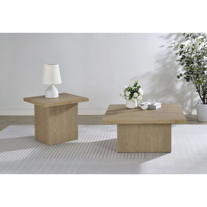 English Elm Eldridge Square Coffee Table Bold Pedestal Base Matte Finish for Modern Living Rooms Latte B062P514463