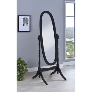 English Elm Dunne Oval Full Length Cheval Mirror Matte Black Frame Pivoting Bedroom Stand B062P516886