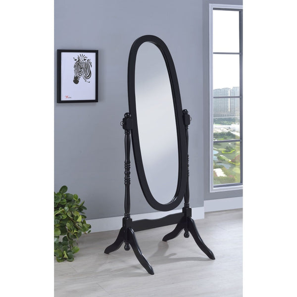 English Elm Dunne Oval Full Length Cheval Mirror Matte Black Frame Pivoting Bedroom Stand B062P516886