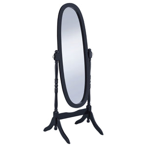 English Elm Dunne Oval Full Length Cheval Mirror Matte Black Frame Pivoting Bedroom Stand B062P516886