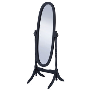 English Elm Dunne Oval Full Length Cheval Mirror Matte Black Frame Pivoting Bedroom Stand B062P516886