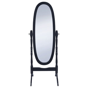 English Elm Dunne Oval Full Length Cheval Mirror Matte Black Frame Pivoting Bedroom Stand B062P516886