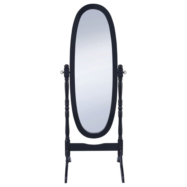 English Elm Dunne Oval Full Length Cheval Mirror Matte Black Frame Pivoting Bedroom Stand B062P516886