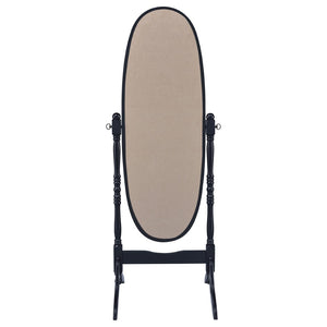English Elm Dunne Oval Full Length Cheval Mirror Matte Black Frame Pivoting Bedroom Stand B062P516886