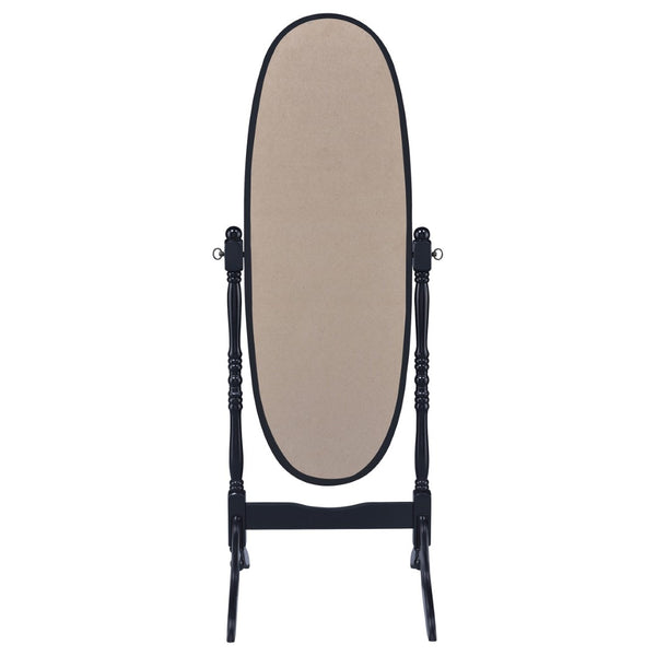 English Elm Dunne Oval Full Length Cheval Mirror Matte Black Frame Pivoting Bedroom Stand B062P516886