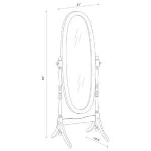 English Elm Dunne Oval Full Length Cheval Mirror Matte Black Frame Pivoting Bedroom Stand B062P516886