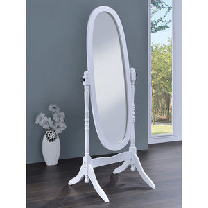 English Elm Dunne Oval Pivoting Full Length Floor Mirror in White for Bedroom or Dressing Room B062P516888