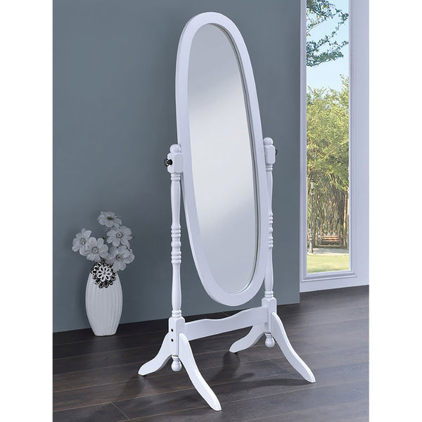 English Elm Dunne Oval Pivoting Full Length Floor Mirror in White for Bedroom or Dressing Room B062P516888