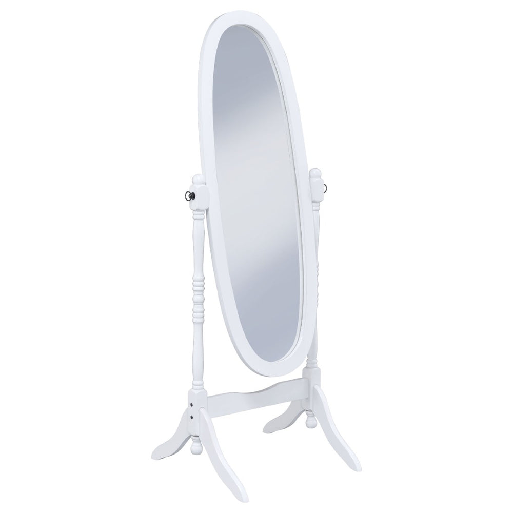 English Elm Dunne Oval Pivoting Full Length Floor Mirror in White for Bedroom or Dressing Room B062P516888