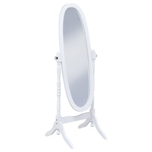 English Elm Dunne Oval Pivoting Full Length Floor Mirror in White for Bedroom or Dressing Room B062P516888