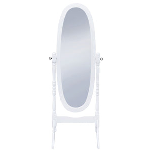 English Elm Dunne Oval Pivoting Full Length Floor Mirror in White for Bedroom or Dressing Room B062P516888